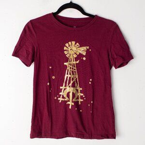 Melissa Etheridge Women's Small‎ Maroon Gold Tour Short Sleeve T-Shirt